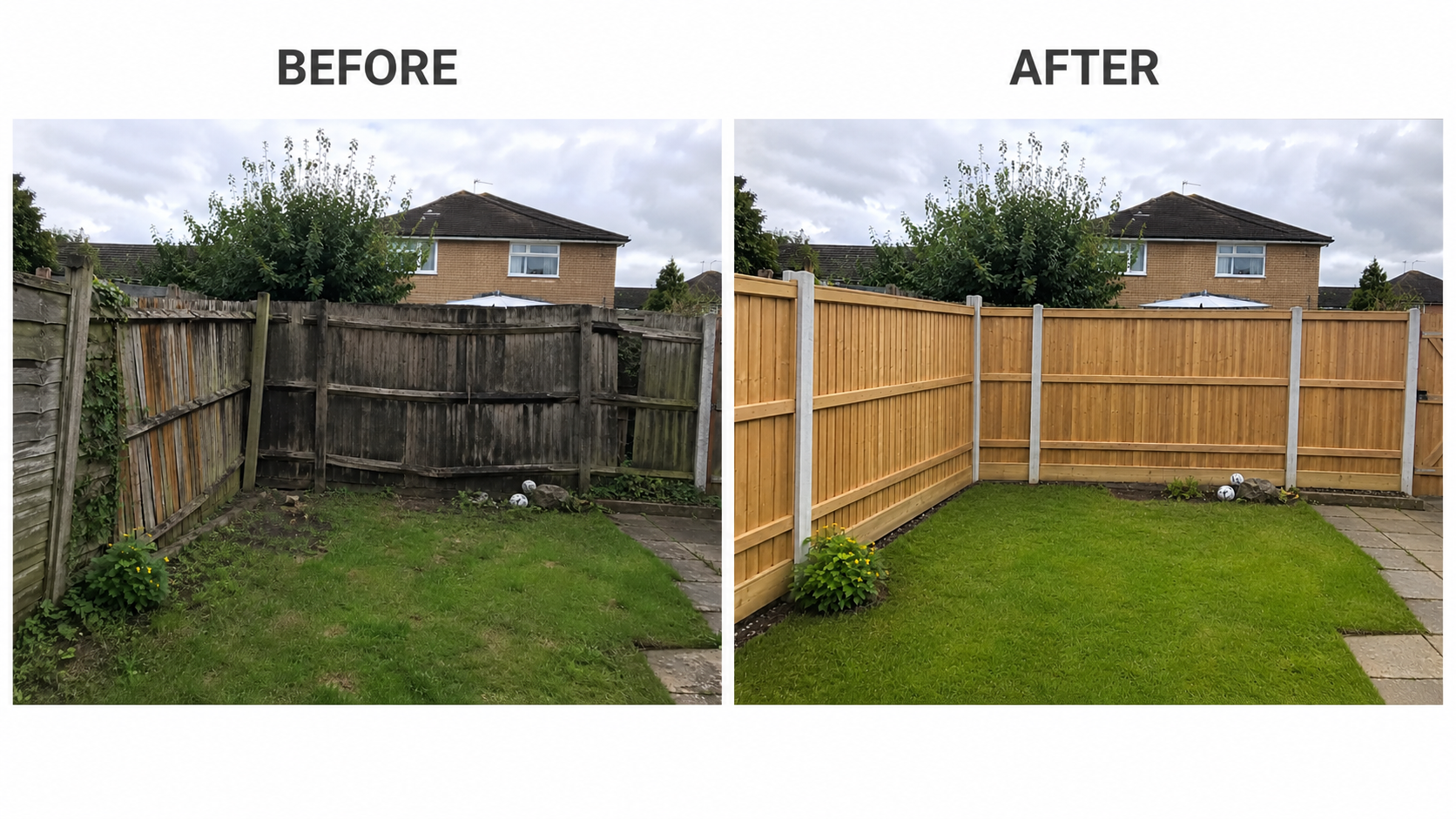 Recent panel fencing job in Greasby