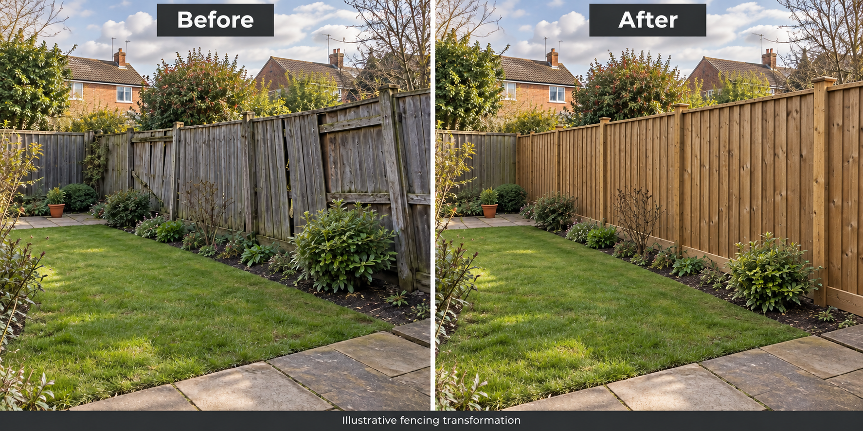 traditional feather edge fence replacement in Heswall